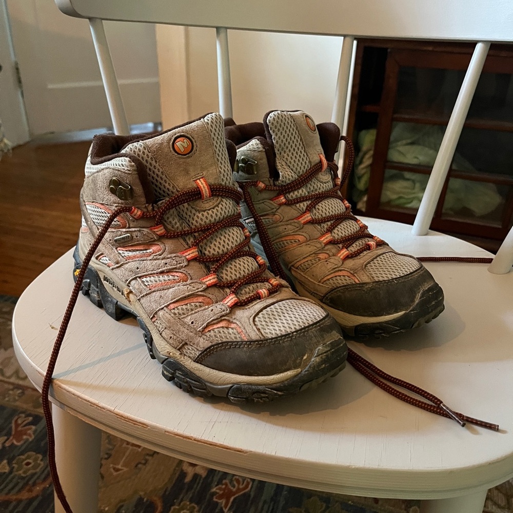 Merrell women’s Moab 3 mid waterproof hiking boots.